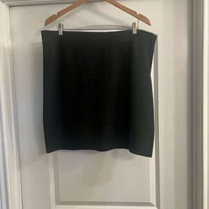 J Jill Skirt XL Gray Mini Pull On Stretch Knit A Line Preppy Casual Academia NWT